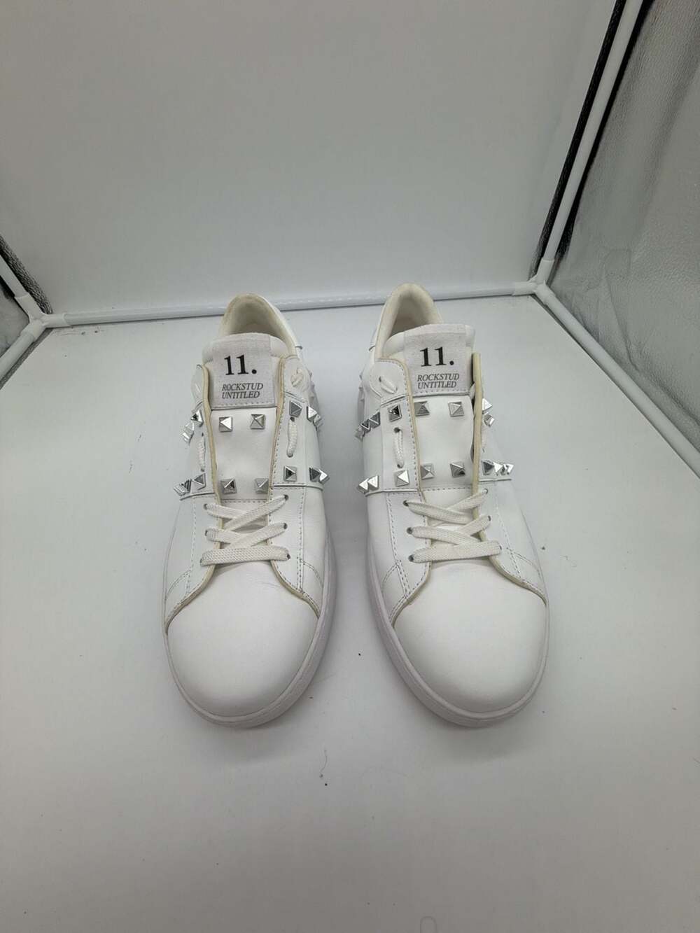 Valentino Garavani White Rockstud Untitled Leather Sneaker Size 41